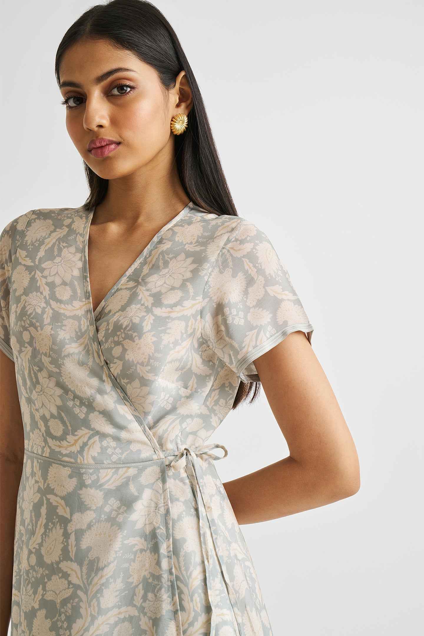 Maxi Florals Vintage Wrap Dress